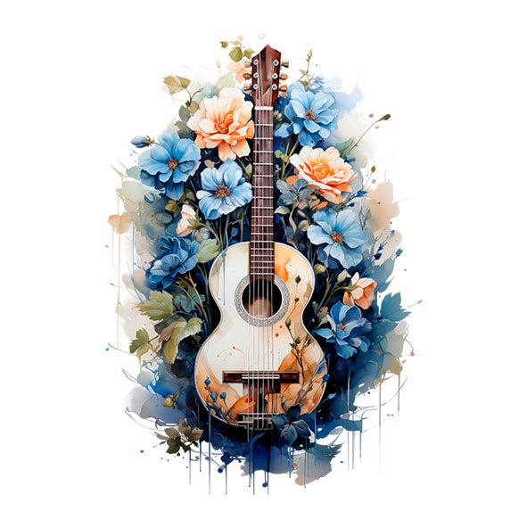 Bügelbild Musik Floral 1