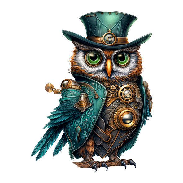 Bügelbild Steampunk Eule 2