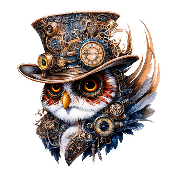 Bügelbild Steampunk Eule 3