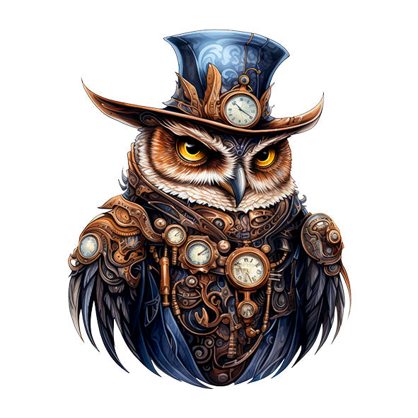 Bügelbild Steampunk Eule 4