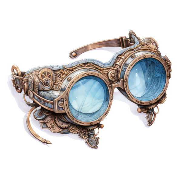 Bügelbild Steampunk Brille