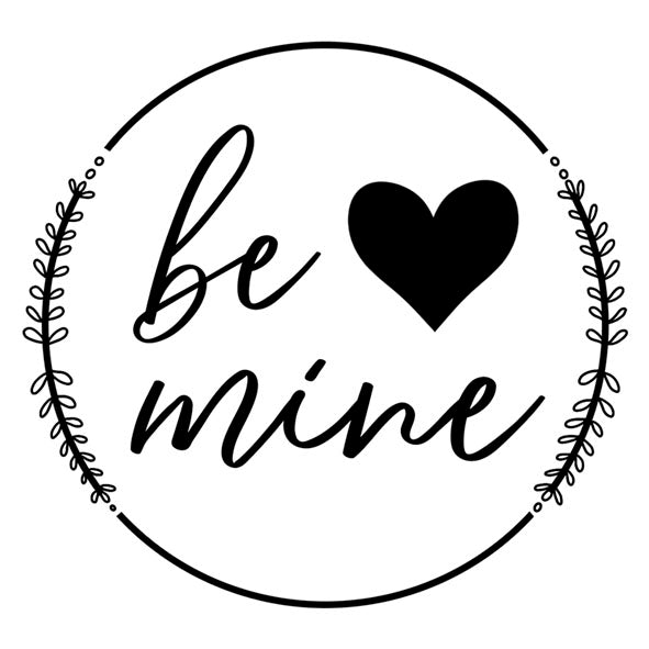 Bügelbild "be mine" Schriftzug schwarz