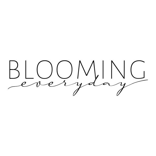 Bügelbild "Blooming everyday" Schriftzug schwarz