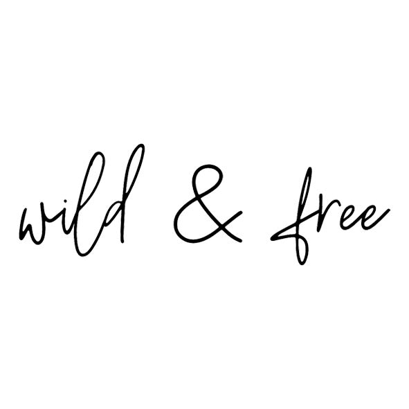 Bügelbild "wild & free" Schriftzug schwarz