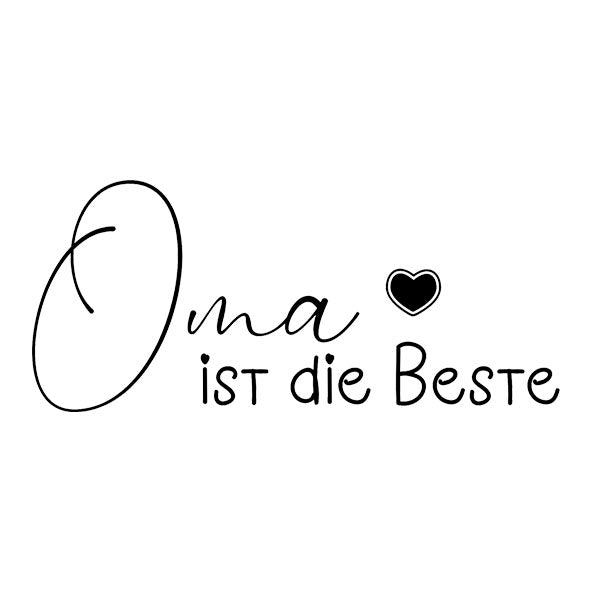 Bügelbild "Oma ist die Beste" Schriftzug schwarz