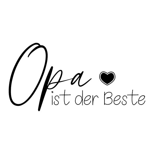 Bügelbild "Opa ist der Beste" Schriftzug schwarz
