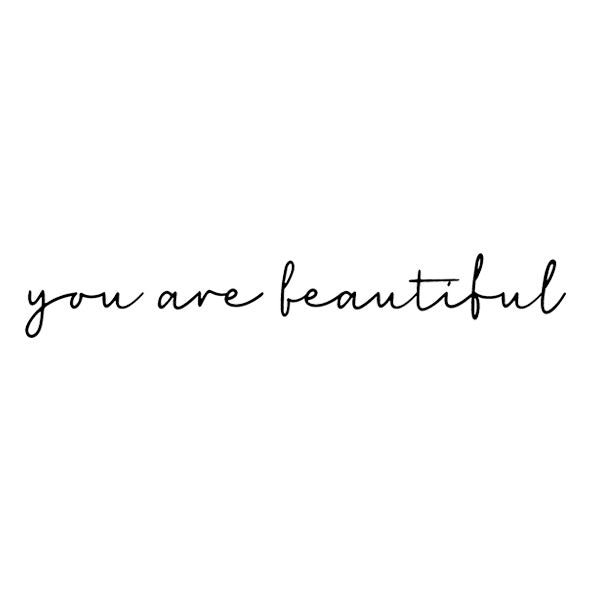 Bügelbild "you are beautiful" Schriftzug schwarz