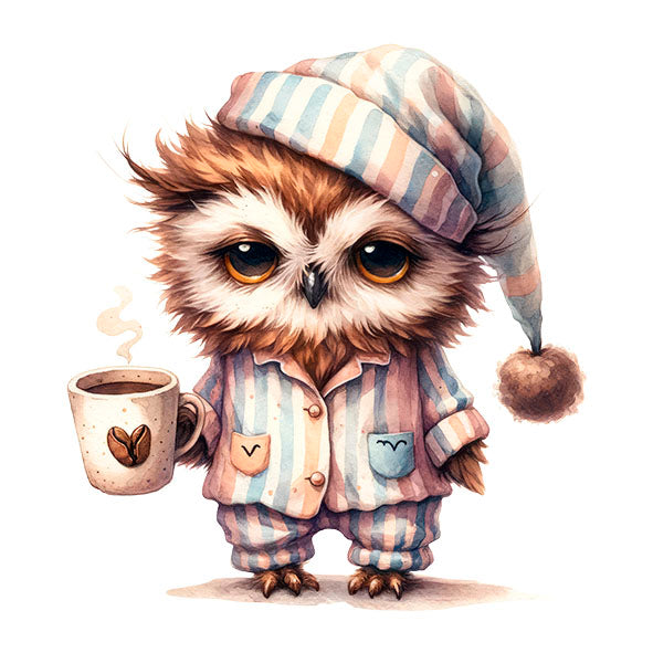 Bügelbild Müde Eule 2