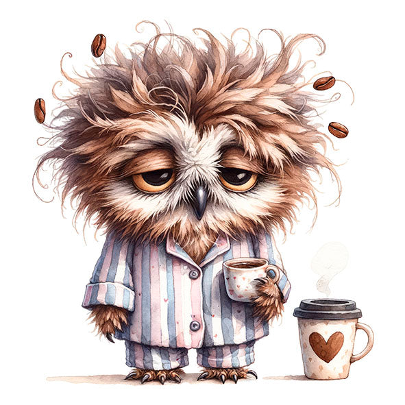 Bügelbild Müde Eule 3