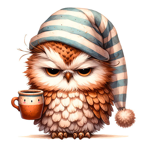 Bügelbild Müde Eule 4