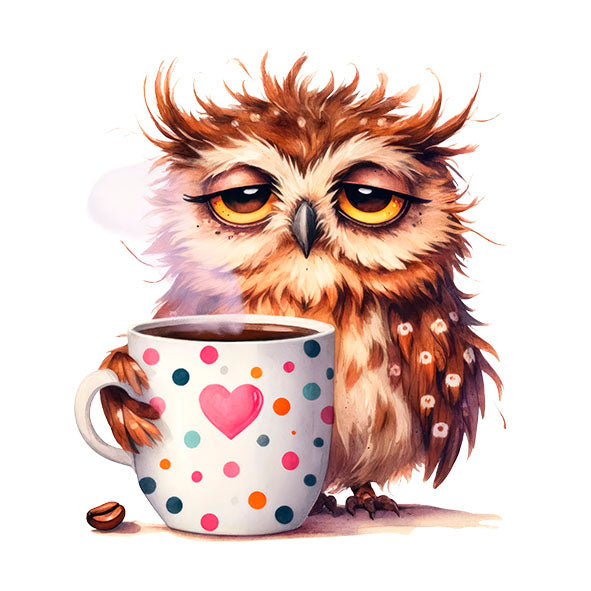 Bügelbild Müde Eule 5