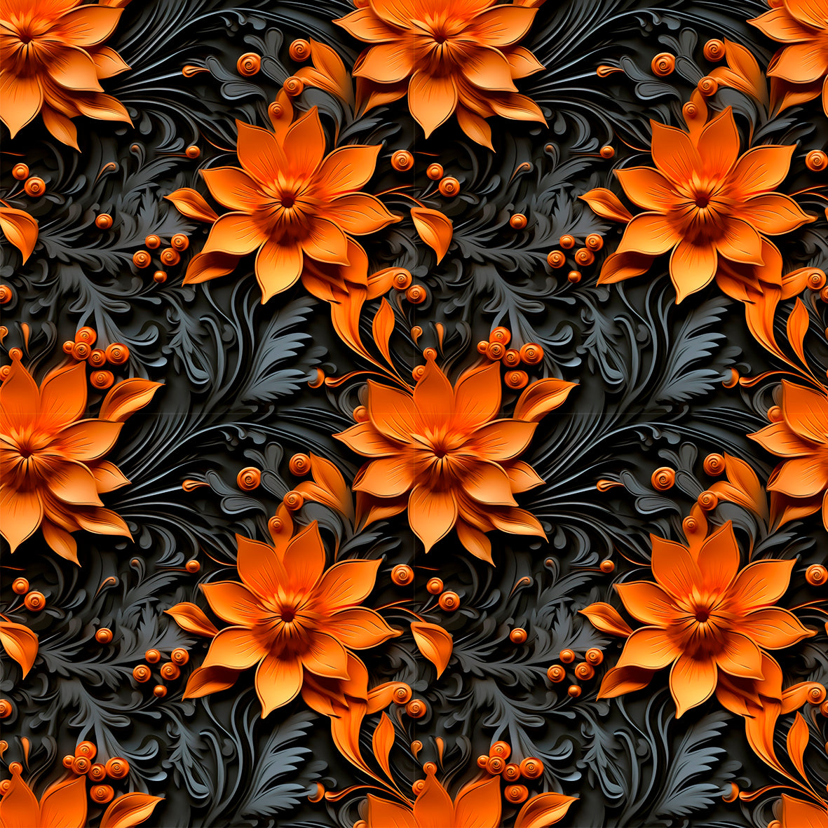 Orange Bloom – Baumwollwebware | Für Taschen, Accessoires & moderne Deko