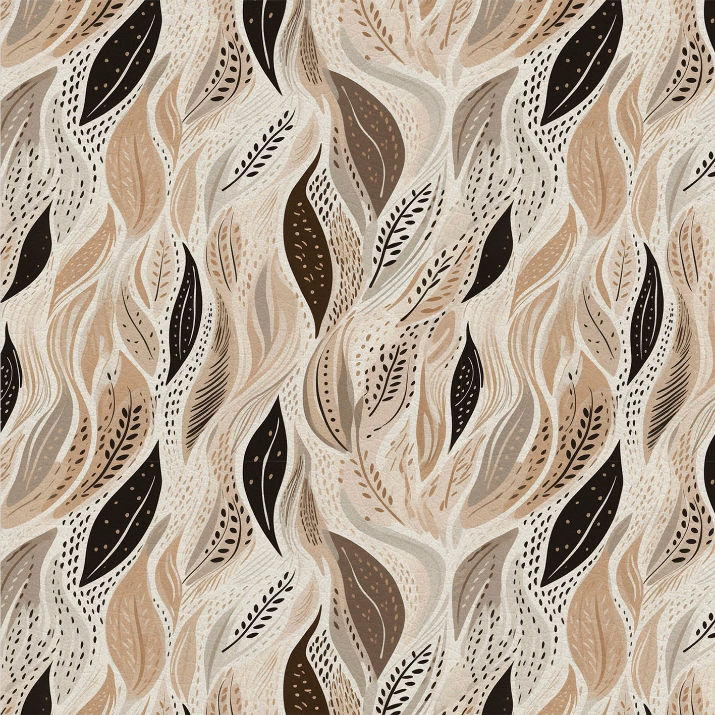 Autumn Grace – Kunstleder Braun mit Geschwungenen Blättern