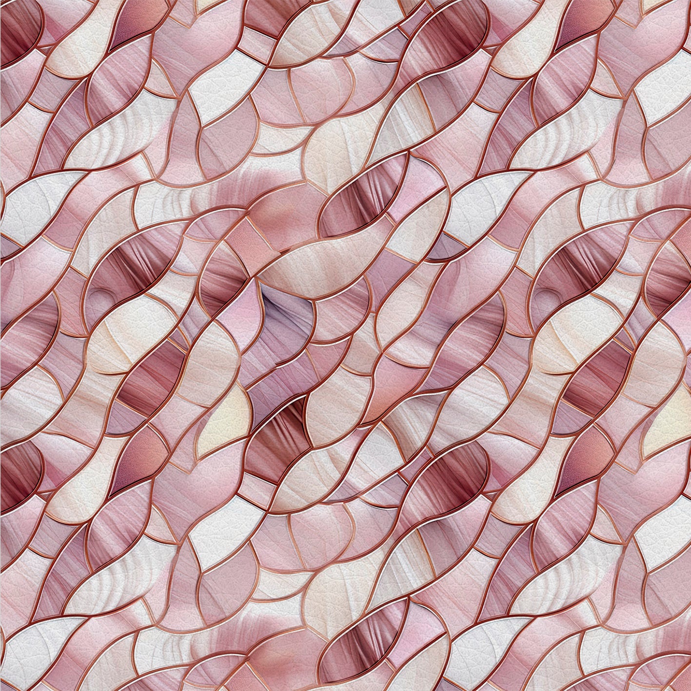 Soft Mosaic – Kunstleder mit zartem Mosaik in Rosé und Weiß