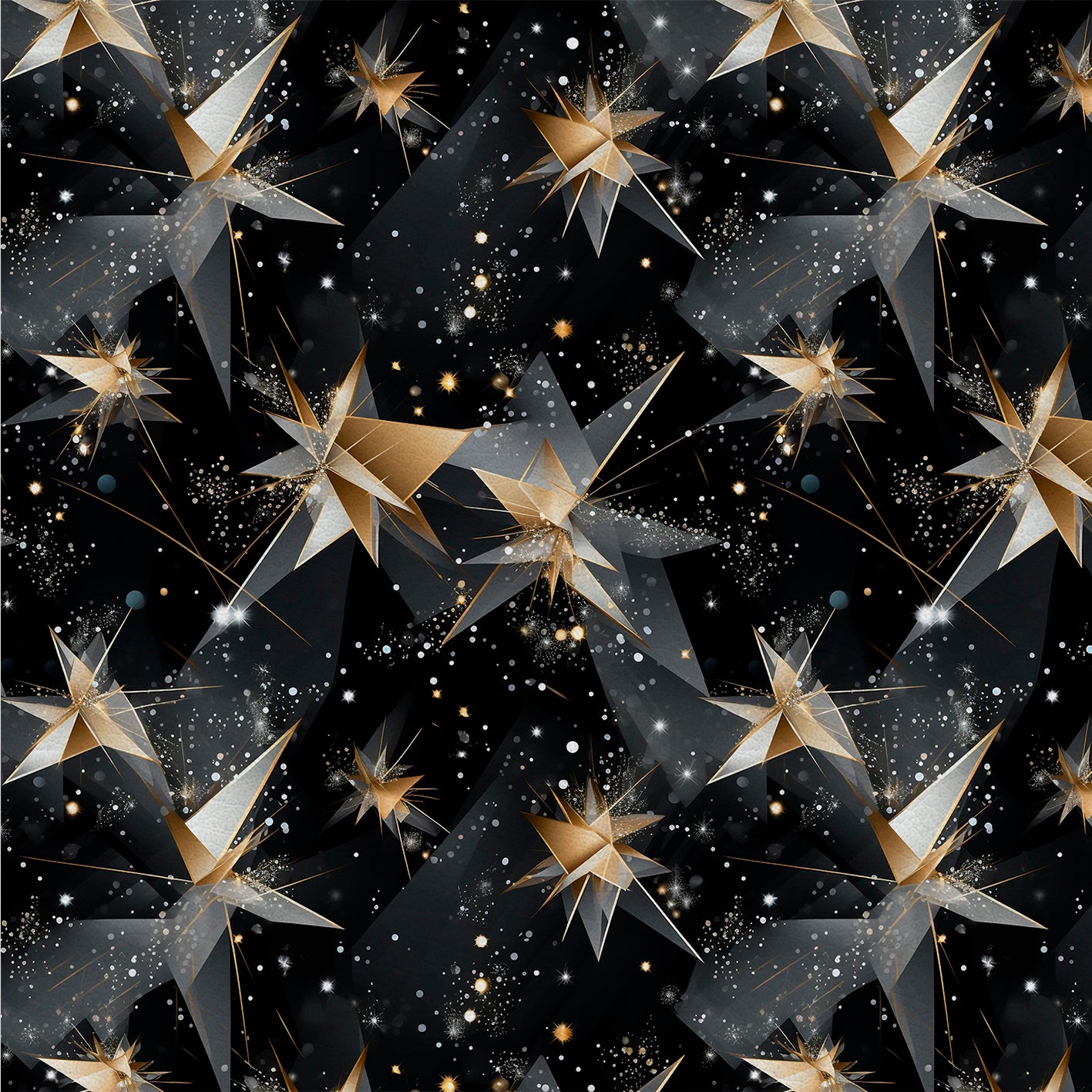 Golden Constellation – Kunstleder mit Sternenmuster und Glanzeffekten