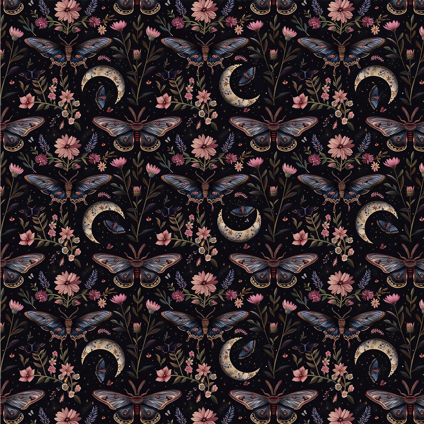 Mystic Moonlight – Kunstleder mit blau-rosa Schmetterlingsdesign