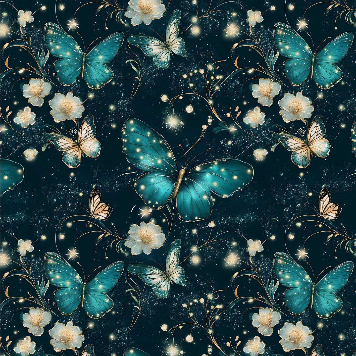 Stardust Wings – Kunstleder mit Schmetterlingen und Sternenstaub