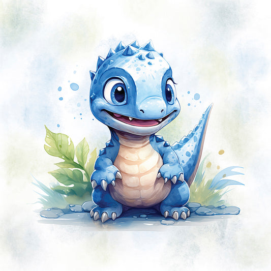 Baby Dino Blau mit blauen Augen