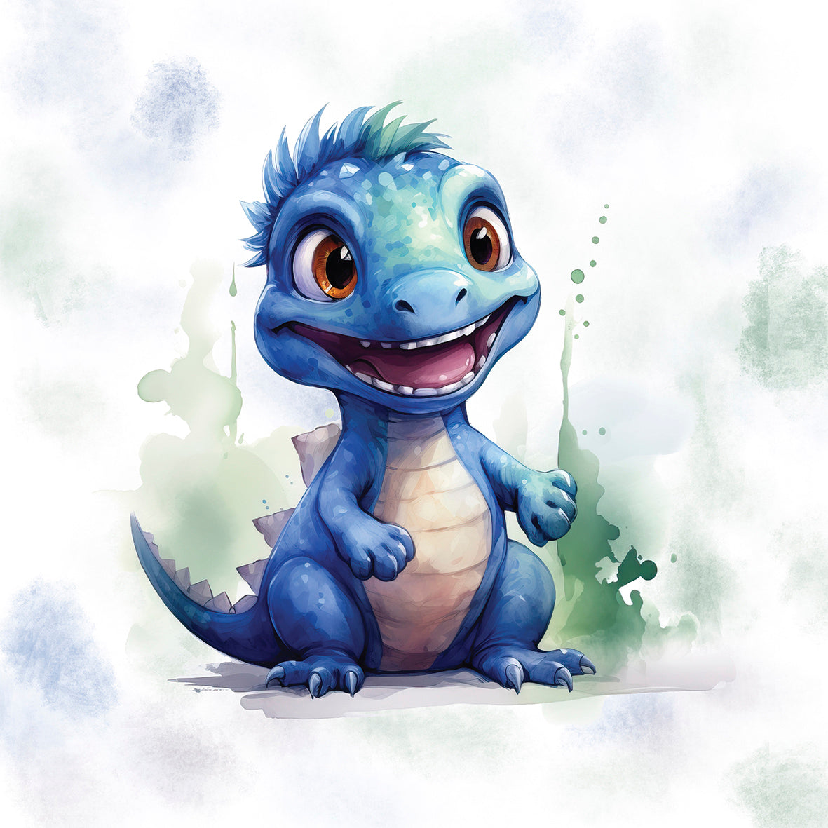 Baby Dino Blau mit braunen Augen