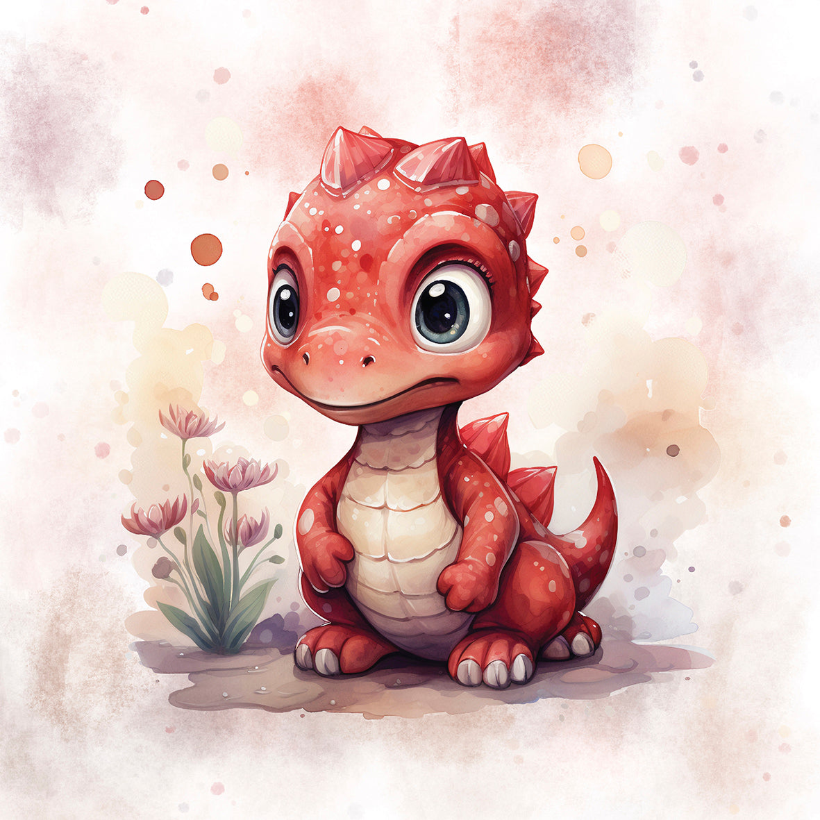 Baby Dino Rot mit blauen Augen