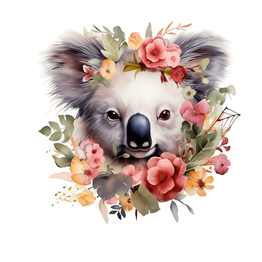 Bügelbild Koala Floral
