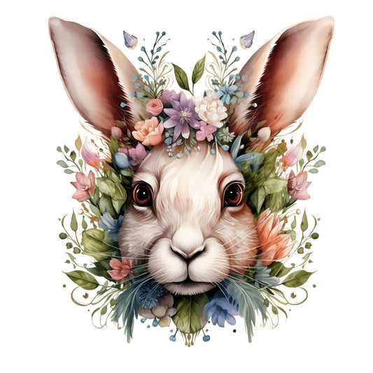 Bügelbild Hase Floral 1