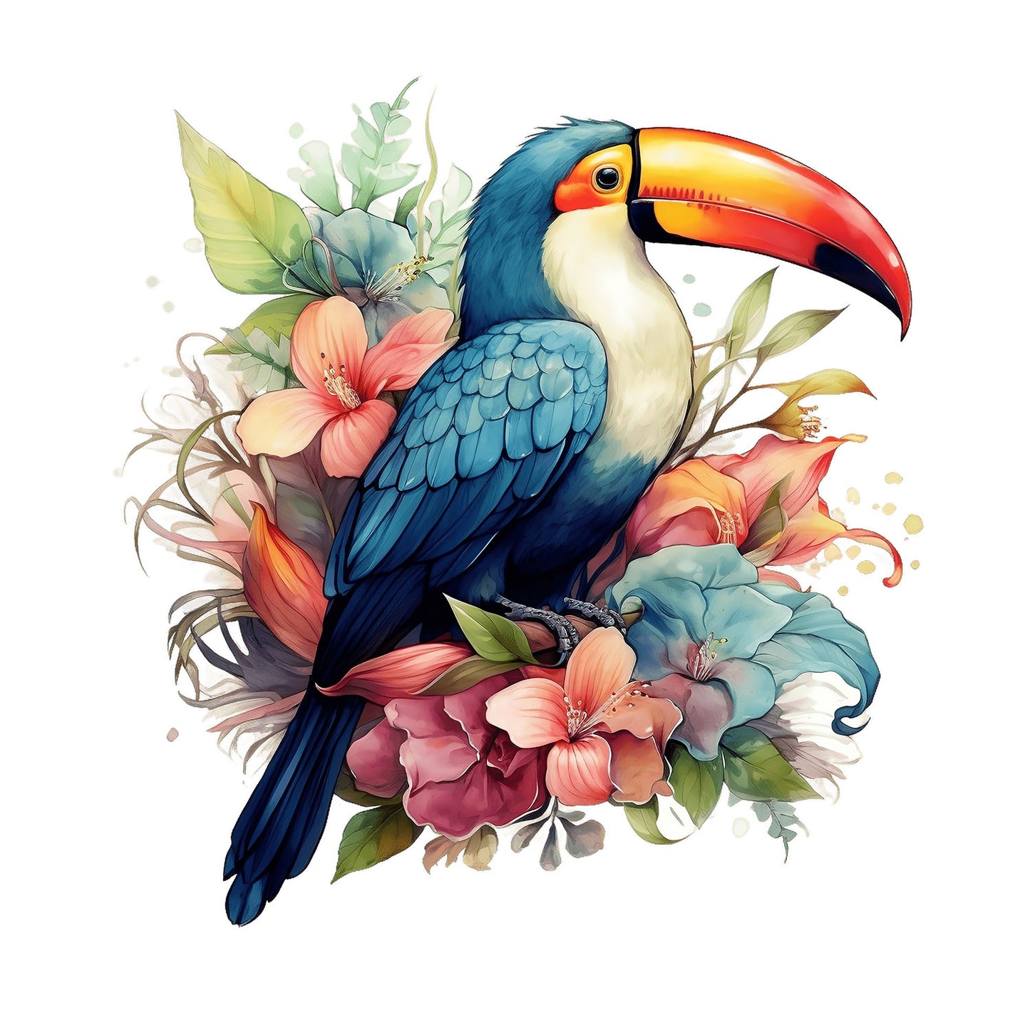 Bügelbild Tukan Floral 1
