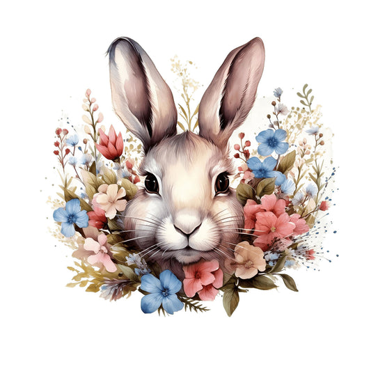 Bügelbild Hase Floral 2