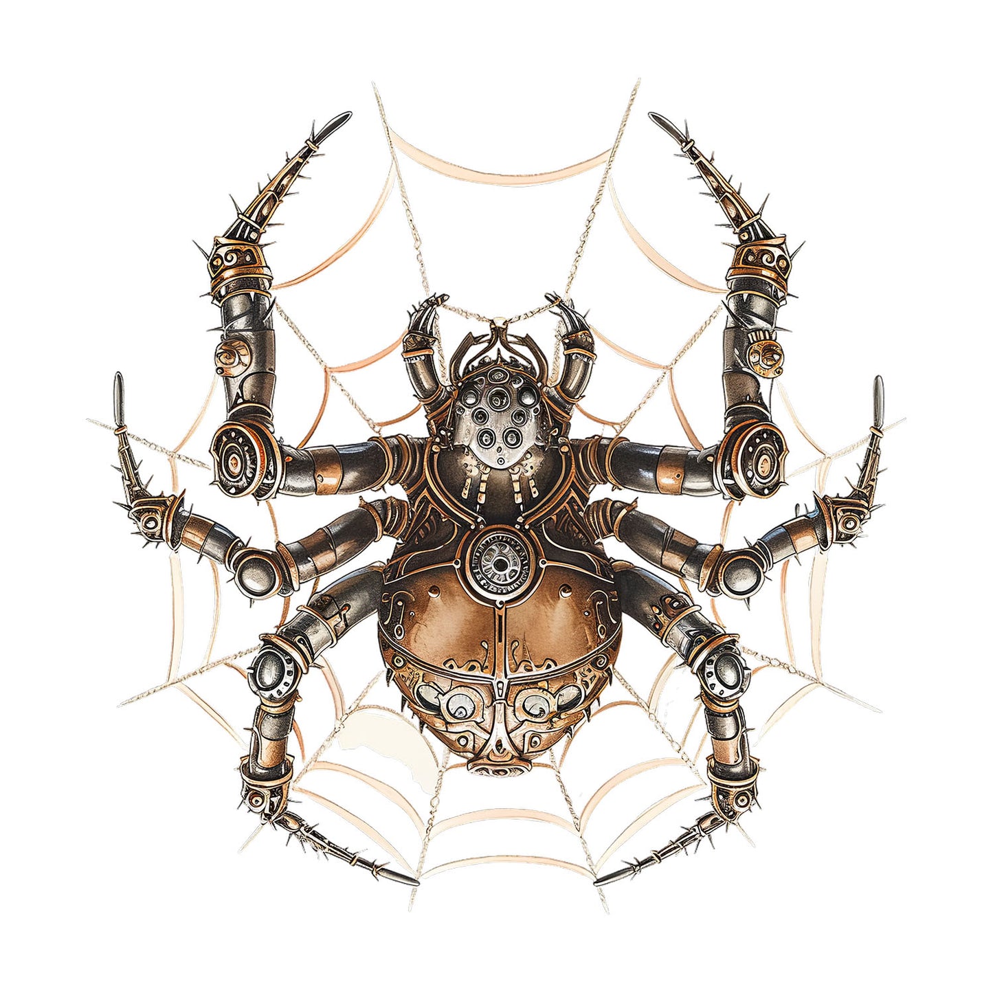 Bügelbild Steampunk Spinne