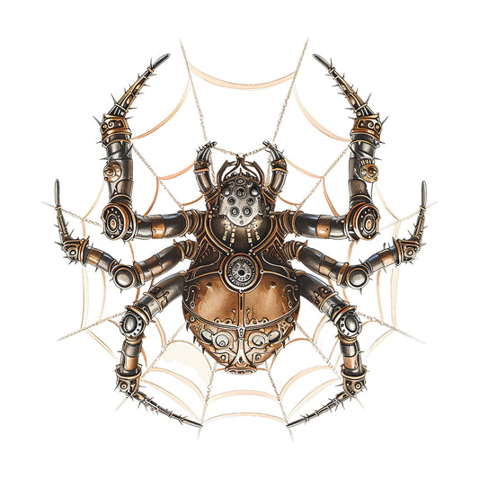 Bügelbild Steampunk Spinne